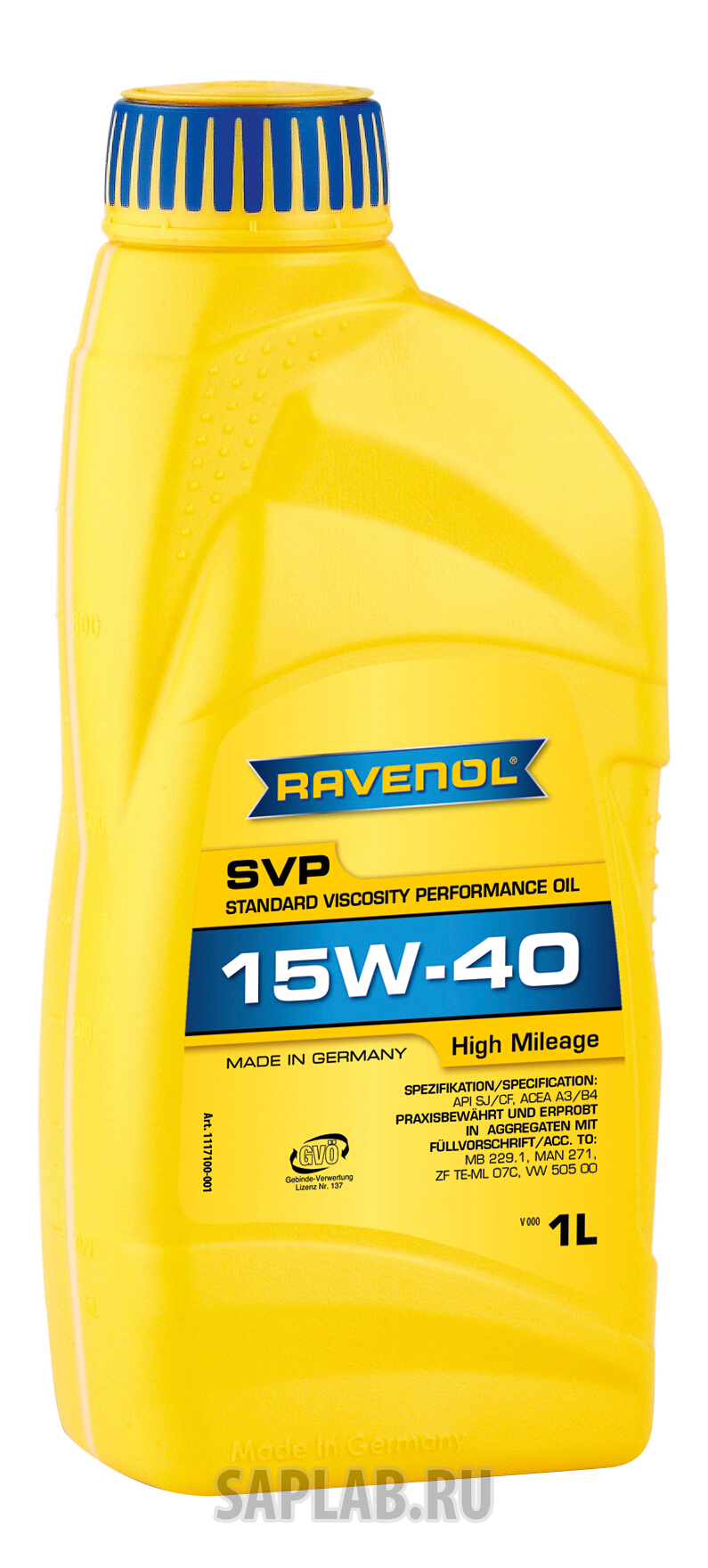 Купить RAVENOL 4014835802889 Моторное масло Ravenol SVP Stand Viscos Perform Oil SAE 15W-40 1л