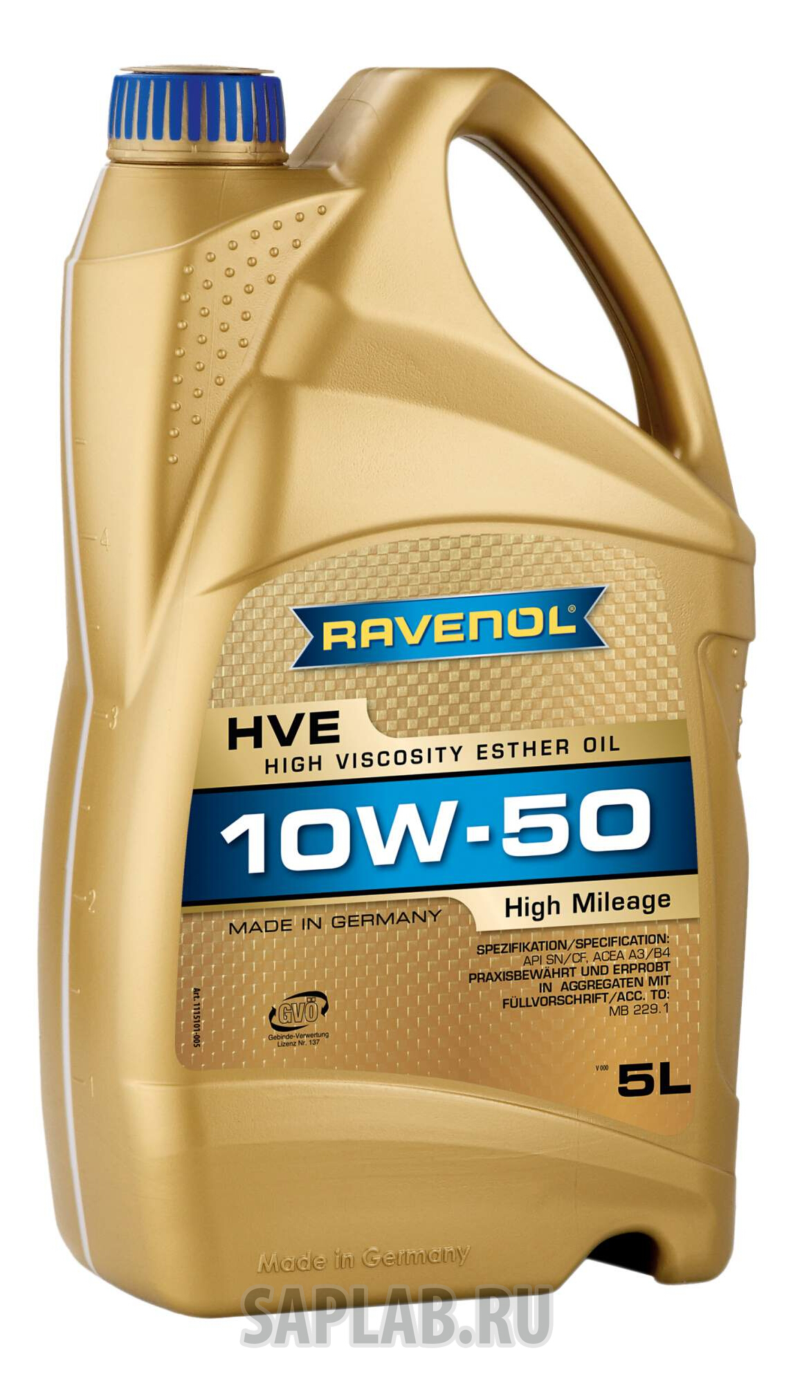 Купить RAVENOL 4014835802964 Моторное масло Ravenol HVE High Viscosity Ester Oil SAE 10W-50 5л